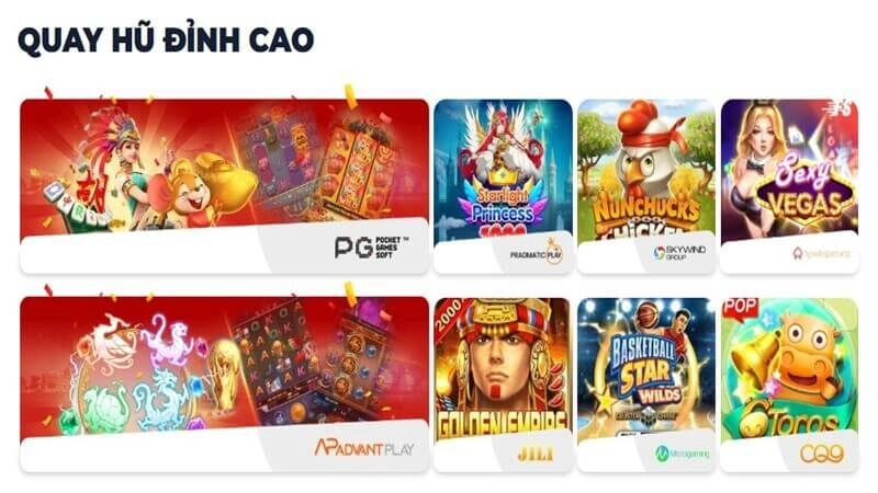 Nổ hũ Goal123 hợp tác cùng Pragmatic Play, PG Soft và JILI với nhiều game jackpot